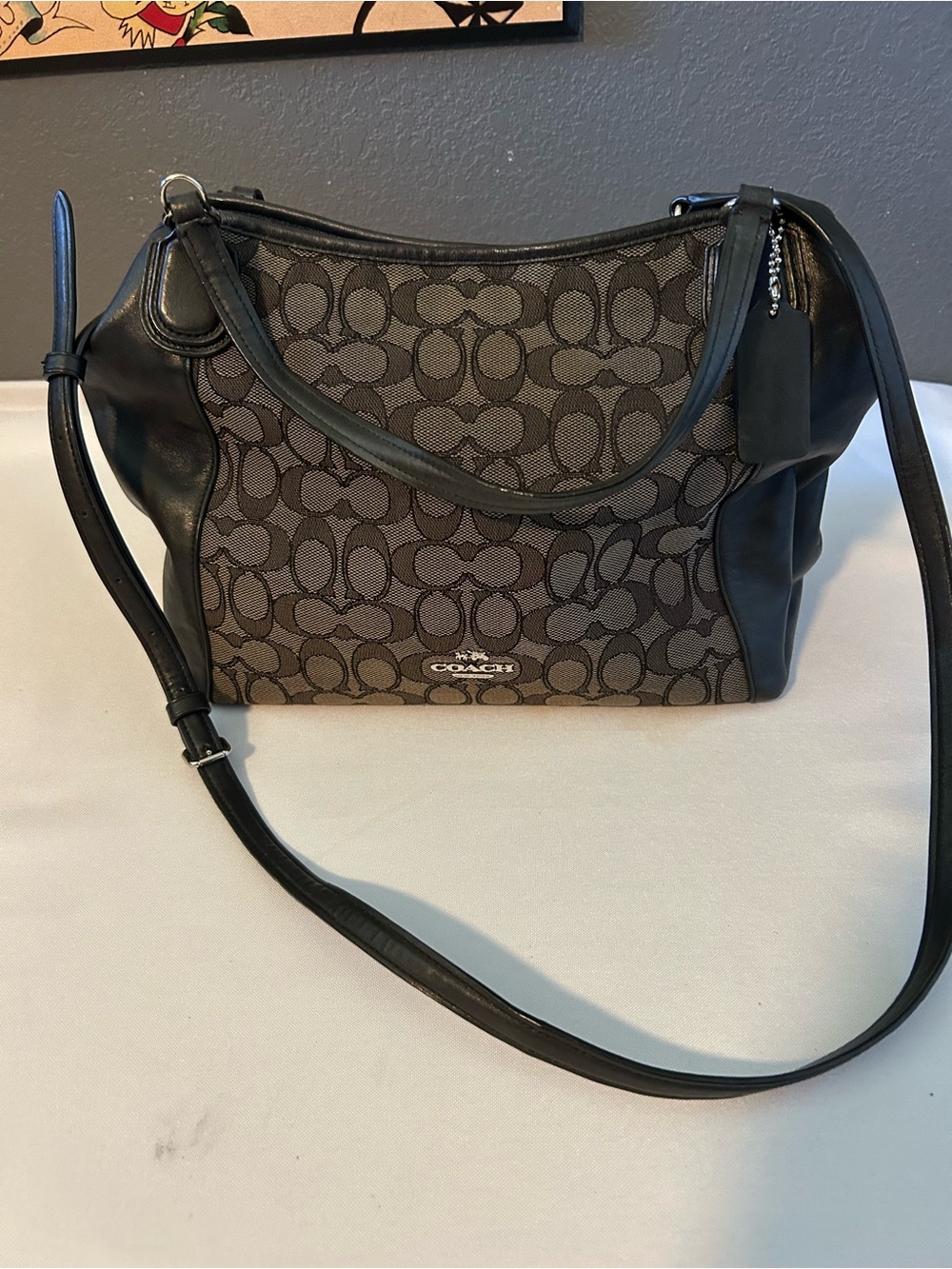 Coach Edie Signature Jacquard 28. Very good condition.